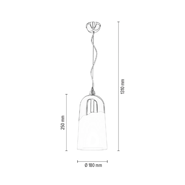 Lampa Wisząca Daga 1xE27 Max.60W Chromowany Metal/Białe Szkło 1675128