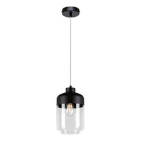 Lampa Wisząca Amaretto 1xE27 Max.60W Czarny Metal/Przezroczyste PCV/Czarno-Przezroczyste Szkło 15790104