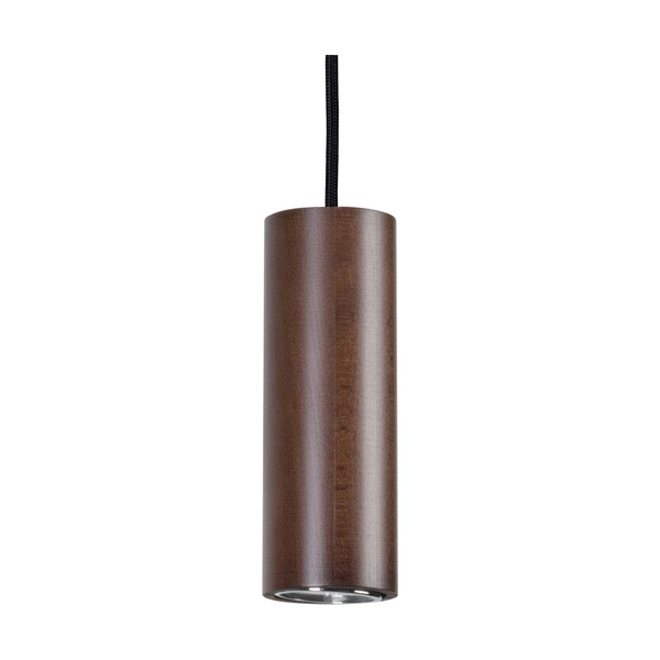 Pipe Pendant Lamp Incl. 1xGU10 LED 5W Walnut Beech Wood/Black Fabric Cable 1559176
