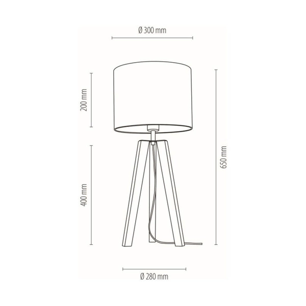 Lotta Table Lamp 1xE27 Max.60W Walnut/Transparent PVC/Grey 94302076