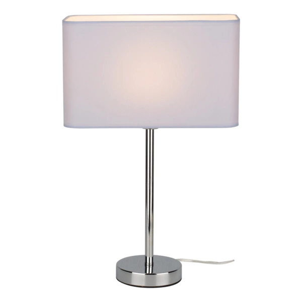 Cadre Table Lamp 1xE27 Max.25W Chrome Metal/Transparent PVC Cable/White Fabric Cable 93920128