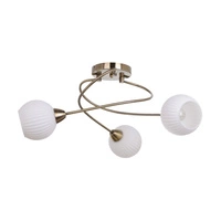 Pavia Ceiling Lamp 3xE27 Max.60W Patina Metal/White Glass 8270311