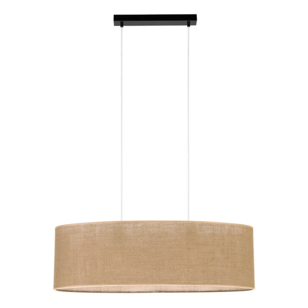 Jute Hanging Lamp 2xE27 Max.40W Black/Transparent/PVC/Beige 17910204