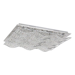 Spindle Ceiling Lamp Incl. LED Integrated 2240lm 4000K 32W Chrome Metal/Transparent Crystal 5963128