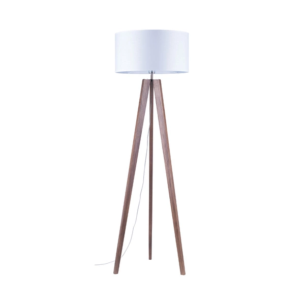 Lotta Floor Lamp 1xE27 Max.60W Walnut/Transparent PVC/White 74301076