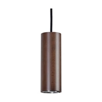 Pipe Pendant Lamp Incl. 1xGU10 LED 5W Walnut Beech Wood/Black Fabric Cable 1559176