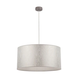 Prata Pendant Lamp 1xE27 Max.60W Gray Metal/Transparent PVC Cable/Silver Fabric Shade 957280227