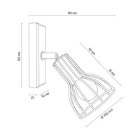 Kinkiet Megan Wood 1xE14 Max.40W Drewno Brzozowe/Czarny Metal 2344160
