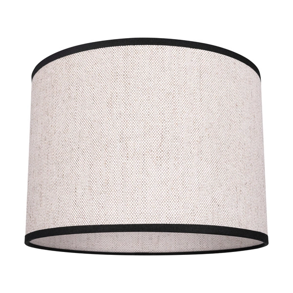 Lampshade Cylinder E27 H30 Beige Linen with black ribbon A0080