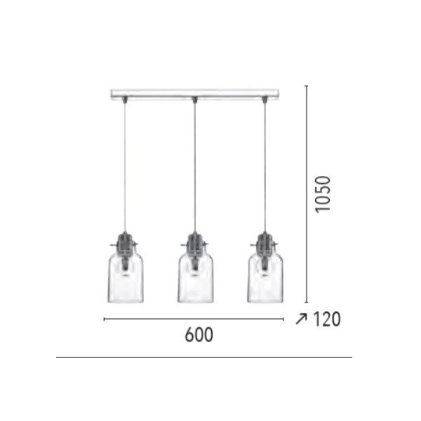 ALESSANDRO III pendant lamp transparent 60cm 1760313