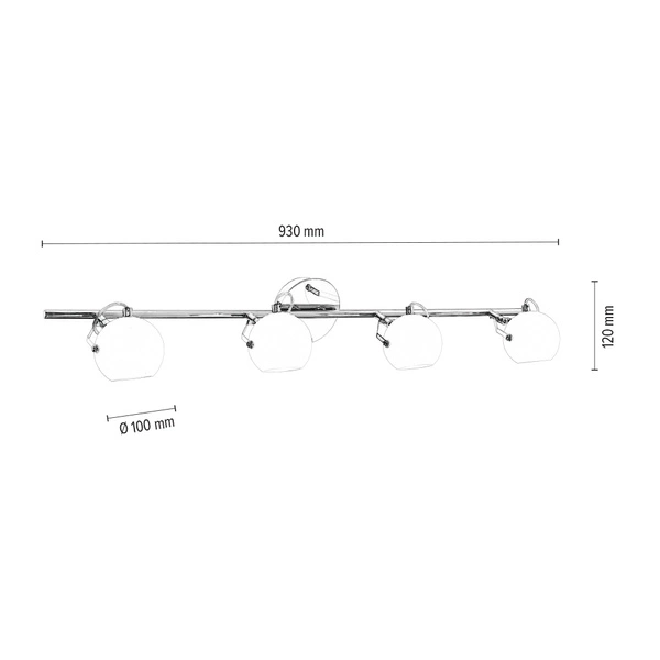 Lampa listwa 4 pkt białe kule 93cm 2760428