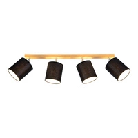 Aprillia Ceiling Lamp 4xE27 Max.25W Oiled Oak/Black Fabric Shade 56746474