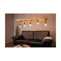 Eskalo Pendant Lamp 5xE27 Max.60W Stained Pine Brown/Black Metal/Black PVC Cable 7219551