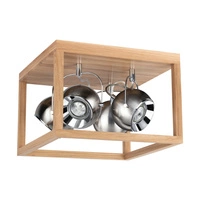 Roy Ceiling Lamp Incl.4xLED GU10 5W Oiled Oak/Satin Metal 5227474