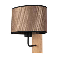 Mercedes Black Wall lamp 1xE27 Max.40W Oiled Oak/Black/Brown-Golden-Black