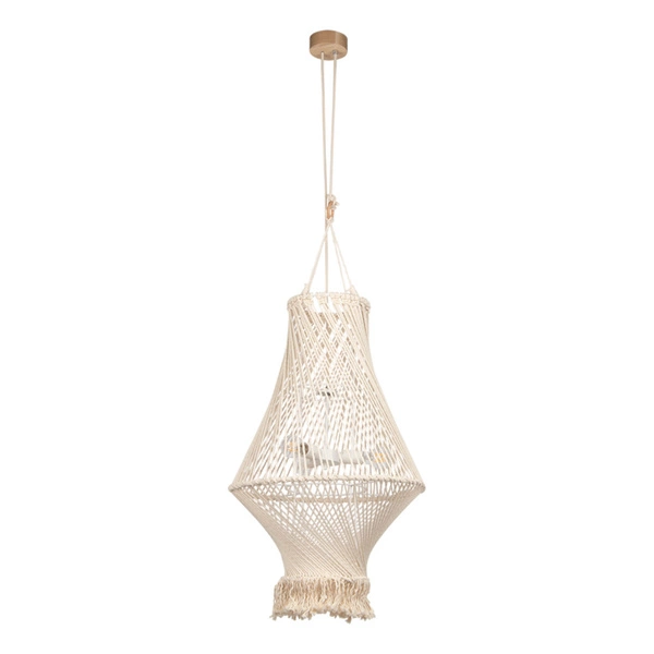 Reve Pendant Lamp 3xE27 Max.15W LED Oiled Oak/Cream Braided Cotton Cord/Natural Fabric Cable