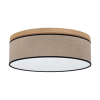 Lampa sufitowa Negro w zestawie 1xLED zintegrowany 1650lm 2700K 18W barwiony sosnowy brąz/naturalny len z czarną wstążką 4015111010028