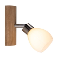 Kira Wall Lamp Incl. 1xG9 LED 300lm 2700K 3W Oiled Oak/Satin Metal/White Glass 2017417120993