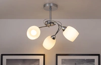 Pisa Ceiling Lamp 3xE27 Max.60W Chrome Metal/White Glass 8280328