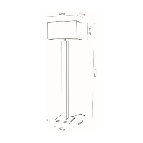 Milano Floor Lamp 1xE27 Max.60W Gray/Oak veneer/Transparent PVC/White 660219187