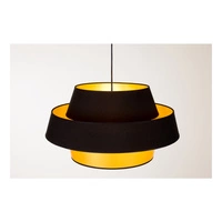 Preto Gold Pendant Lamp 1xE27 Max.60W Black Metal/Black Fabric Cable/Black-Gold Fabric Shade 150099104