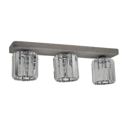 Lampa Sufitowa Glory 3xE27 Max.60W Szary Beton/Przezroczyste Szkło 2361336