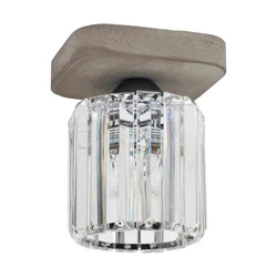 Glory Ceiling Lamp 1xE27 Max.60W Gray Concrete/Transparent Glass 2361136