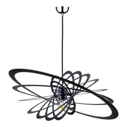 Planet Pendant Lamp 1xE27 Max.60W Black Metal/Chrome Metal/Black PVC Cable