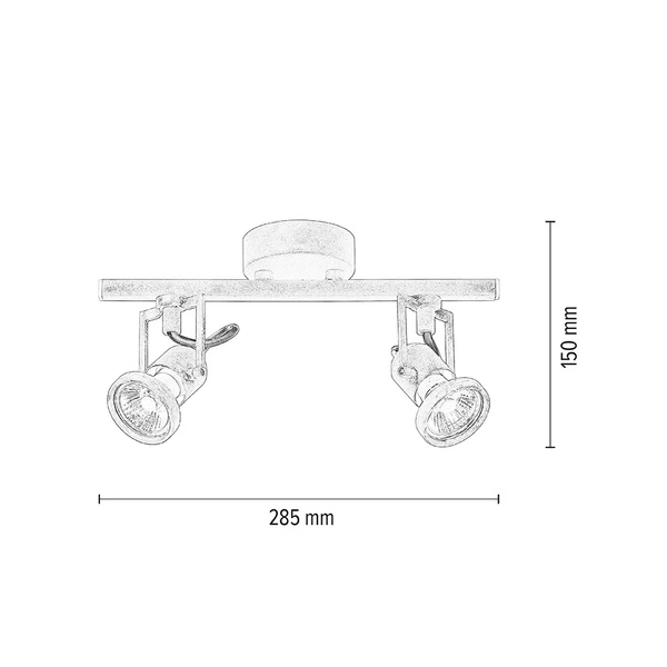 Lampa Sufitowa Concreto 2xGU10 Max.50W Szary Beton 2727232