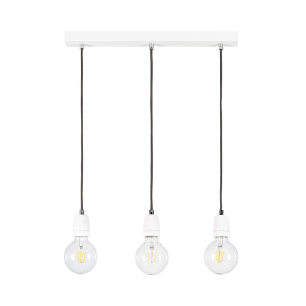 Porcia Pendant Lamp 3xE27 Max.60W White Metal/White Ceramics/Anthracite Fabric Cable 9181302