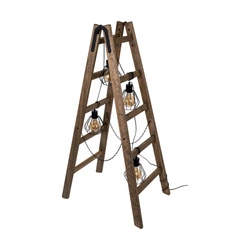 Eskalo Floor Lamp 4xE27 Max.15W LED Stained Pine on Walnut/Black Metal/Black PVC Cable 1229456