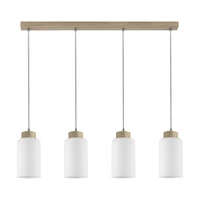 Bosco Pendant Lamp 4xE27 Max.60W Oiled Oak/Transparent/White 1720474