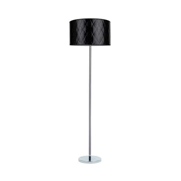 Maxima Floor Lamp 1xE27 Max.60W Chrome Metal/Transparent PVC Cable/Black Fabric Shade 6592028