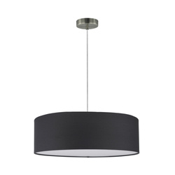 Josefina Pendant Lamp 3xE27 Max.25W Satin Metal/Transparent PVC Cable/Anthracite Fabric Shade