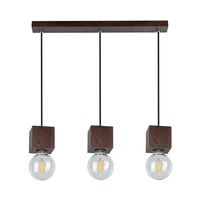 Trongo Square Pendant Lamp 3xE27 Max.60W Walnut/Black/Braided 7169376L