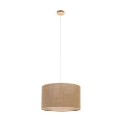 Jute Lampa Wisząca 1xE27 Max.60W Dąb Olejowany/Naturalny Oplot/Beżowy