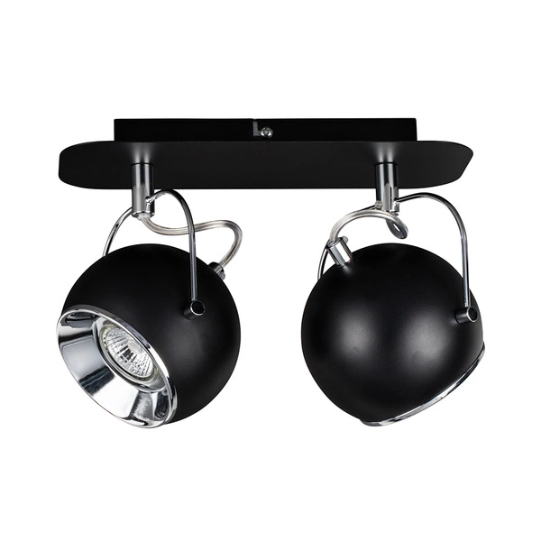 Ball Ceiling Lamp Incl.2xLED GU10 5W Black/Chrome 5109284