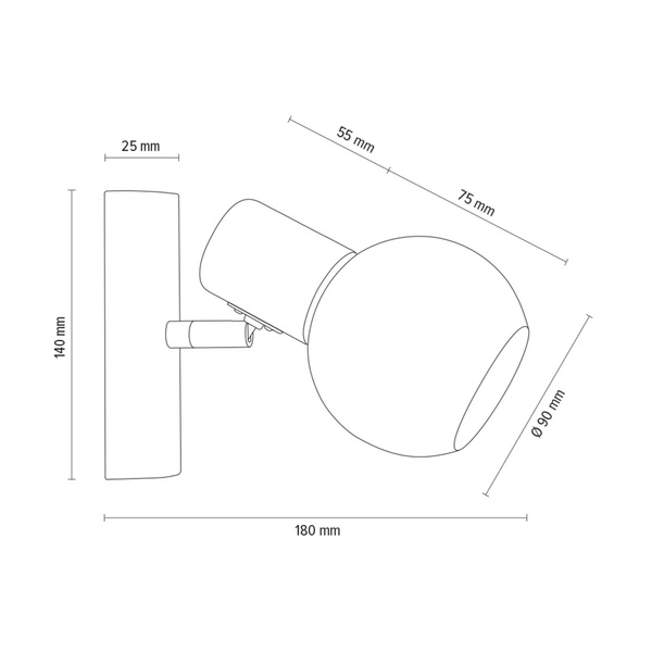Karin Wall Lamp 1xE14 Max.40W Oiled Oak/White Glass 2231174