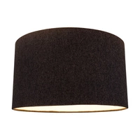 Lampshade Cylinder E27 H30 Black Cotton Fabric A0325