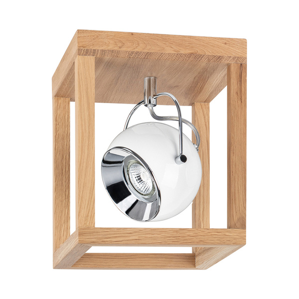 Roy Ceiling Lamp Incl.1xLED GU10 5W Oiled Oak/White Metal