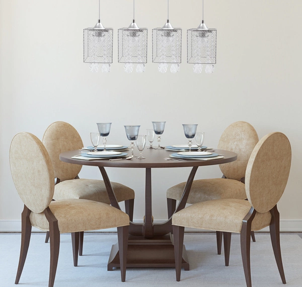 Gracja Pendant Lamp 4xE27 Max.60W Chrome Metal/Transparent PVC Cable/Transparent Glass 8174428