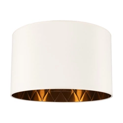 Lampshade Cylinder E27 H30 White Fabric with copper foil A0738