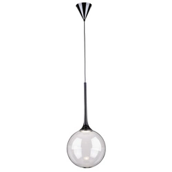 Ballare Pendant Lamp Incl. 1xLED Integrated 720lm 2700K 9W Metal Black/Black PVC Cable/Transparent Glass 1771104