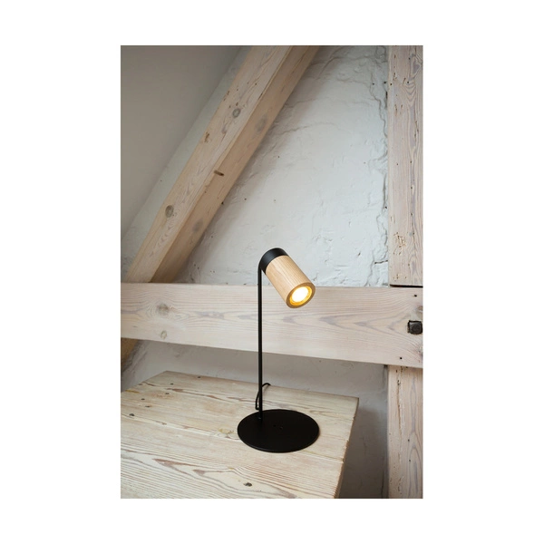 Annick Table Lamp Incl. 1xLED GU10 5W Oiled Oak/Black Metal/Black Fabric Cable 7419104