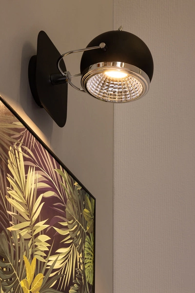 Ball Wall Lamp Incl. 1xGU10 LED 6W Black Metal 5009184
