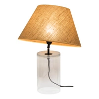 Jute Glass Table Lamp 1xE27 Max.40W Transparent/Black/Beige 779119110