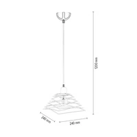 Komet Pendant Lamp 1xE27 Max.60W Chrome Metal/White Metal/White PVC Cable 1855102