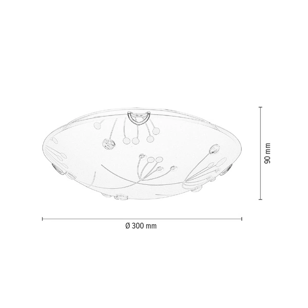 Lampa Sufitowa Maryland 1xLED Zintegrowana 1200lm 2700K 13W Chrom Metal/Biało-Przezroczyste Szkło 4373102
