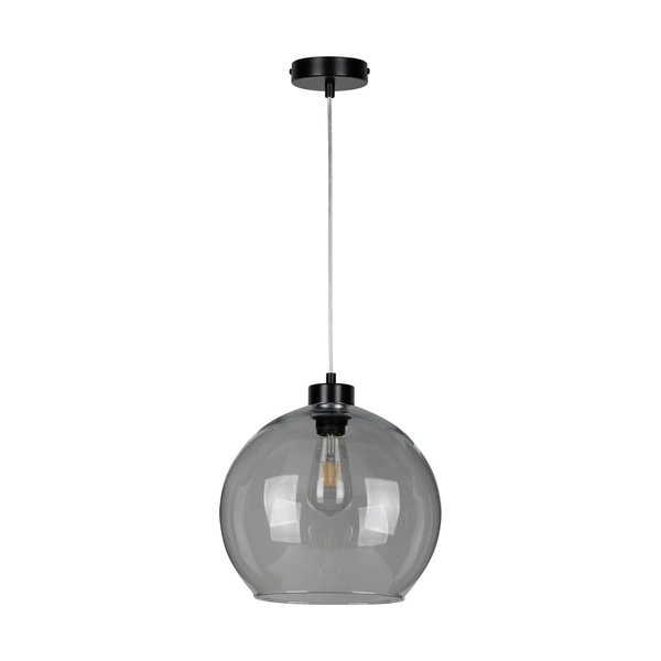 Lampa Wisząca Laguna 1xE27 Max.60W Czarny Metal/Przezroczysty Kabel PCV/Szkło Dymne 18620104