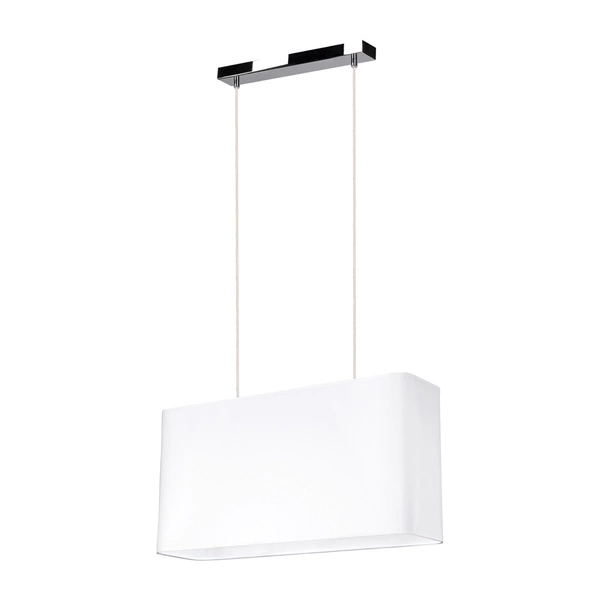 Cadre Pendant Lamp 2xE27 Max.40W Chrome Metal/Transparent PVC Cable/White Fabric Shade 872010228